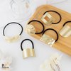RP Remarkable Power, 6 Pack Gold Ponytail Holder Hair Ties Metal Hair Cuff Hair Elastic Rope for Women