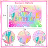 kreat4joy Gymnastics Birthday Party Decorations Backdrop, Gymnastics Birthday Party Supplies Backdrop Banner for Girl Jump Tumble Play Birthday Decorations Photography Background 5 x 3 ft