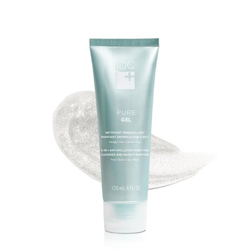 IDC Dermo Pure Gel Cleanser for Face - 4 fl oz - Natural Purifying & Cleansing Gel for Face, Eyes, Neck & Lips - Gentle Makeup Remover Cruelty-Free - Toning Lotion Makeup Remover for All Skin Types