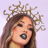 CAKURE Medusa Snake Headband Gold Goddess Headpiece Halloween Party Rave Festival Headdress Hair Accessories for Women and Girls