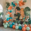 Jungle Balloons, 12 Inch 50 Pcs Jungle Safari Balloons Fresh Green Teal Balloons Animal Print Balloons for Jungle Safari Theme Party Decorations Jungle Theme Party Supplies