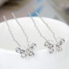 AKOAK 20 Pcs U-shaped Butterfly Rhinestone Hair Clip Crystal Hair Accessories Rhinestone Wedding Hair Clip for Bridal Wedding Party Girls (Silver)