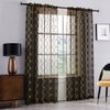 YJ YANJUN Sheer Black Curtains 108 inches Long -Gold and Black Curtains with Quaterfoil Pattern Print Window Curtains 2 Panels,52 x 108 Inch