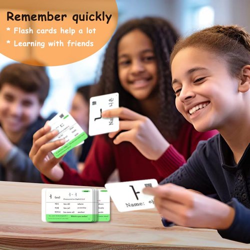 Hangul Korean Alphabet Syllabary Flash Cards for Beginners & Adults - Korean Educational Learning Flash Cards - Learning Video with Pure Pronunciation - Example Sentence & Words