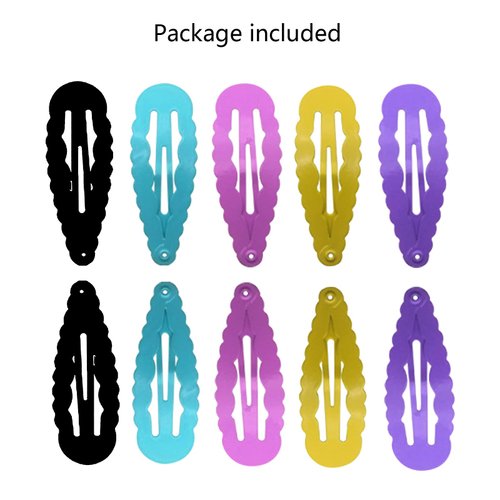 Snap Hair Clips, 10 PCS 2 Inch Metal Barrettes in 5 Colors With Corrugated Edge, No Slip Cute Pure Color Hair Accessories for Girls, Women, Kids Teens or Toddlers