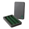 Forged Dice Co. Premium 3-Row Dice Case - Combination Dice Box and Dice Tray - Protects Polyhedral Dice Sets - Felt-Lined Storage Rows - Magnetic Lid Closure - Perfect Metal Dice Storage Box - Green