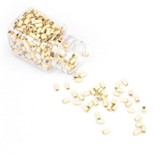 ColorYoung 500PCS 3.4mm Microlink Copper Tubes Beads Hair Extension Beads for I-Tip Human Hair Extensions