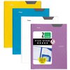 Five Star 2 Pocket Folders, 4 Pack, Plastic Folders with Stay-Put Tabs and Prong Fasteners, Holds 8-1/2” x 11" Paper, Writable Label, Tidewater Blue, White, Amethyst Purple, Harvest Yellow (38064)