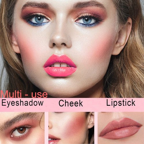 Yeweian Blush Beauty Wand, Liquid Blush Contour Wand with Cushion Applicator, Smooth Cream Blush Wand Natural Matte Finish, Lightweight Blendable Blush Stick Makeup for Cheek,106 Peach Pink