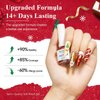 MIZHSE Christmas Nail Polish Set, 6 Colors Red Green Yellow White Sliver Sparkle Polish Set Quick Dry Nail Polish Set with Xmas Sticker, Fall Winter Manicure Gift for Women