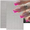 3D Silver Glitter French Nail Sticker, 8 Sheets Heart Butterfly Star Nail Stickers for Women Stripe Wave Lines Nail Art Stickers Swirl Line Nail Decals Reflective French Nails Stickers Nail Supplies