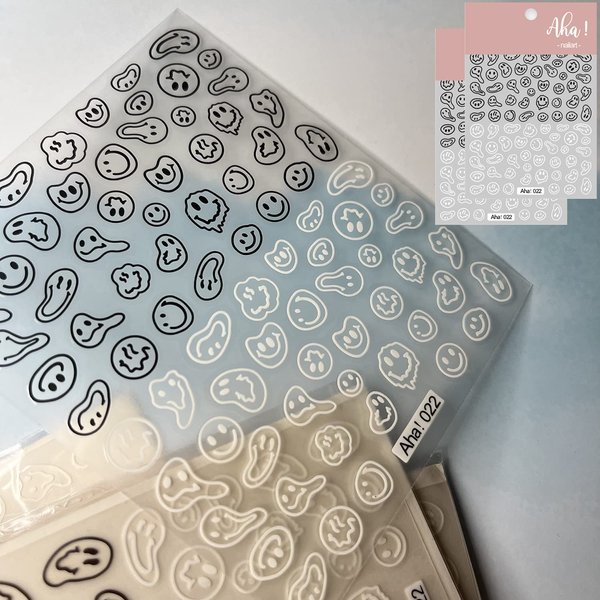 Graffiti Fun Nail Art Stickers Decals Abstract Twisted Face Nail Art Sticker 3D Self Adhesive DIY Design Fashion Trend Glamour Decoration Accessories for Ladies Girls Kids (2 Sheets)