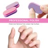 Diesisa Mini Nail Buffers, 40pc 100/180 Grit Sponge Mini Nail Files Bulk for Acrylic Nails, Buffer Block Nail File,Mini Bulk Nail buffers Double Sided for Manicure Tools - Pink/Purple