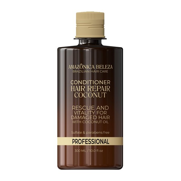 AMAZONICA BELEZA Conditioner and repair the hair with the vitamin and regenerating coconut oil Hair Repair (300ml / 10.1 Oz) | Professional Line | Multivitamin Repairing for Damaged Hair