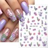 6Sheet Pink Purple Flower Nail Stickers for Nail Art,Cherry Blossom Petal Nail Art Stickers Spring Summer Butterfly Floral Nail Decals for Nail Art Daisy Leaf Nail Sticker Nail Decor Nail Accessories