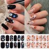 8Sheets Halloween Gel Nail Stickers Cute Pumpkins Ghost Nail Polish Stickers Pumpkins Spider Nail Strips Decals Self Adhesive Horror Eye Full Wrap for Women Girls DIY Halloween Nail Stickers Manicure