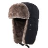 Connectyle Outdoor Trooper Trapper Hat Warm Winter Hunting Hats with Ear Flaps Mask Aviator Hat Black