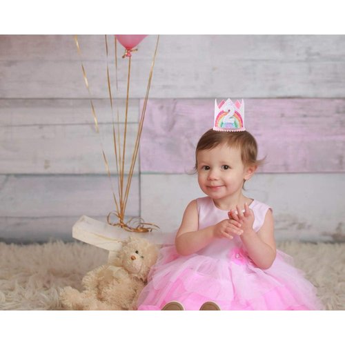 Birthday Rainbow Girl Crown, Birthday Hat for Event Party Supplies, Photo Props