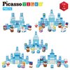 PicassoTiles Magnet Cube Winter Ice Themed Mix and Match Building Block Castle Construction Toy with 7 Magnetic Cubed Character Action Figures STEM Learning Education Sensory Pretend Play Age 3+ PMC72