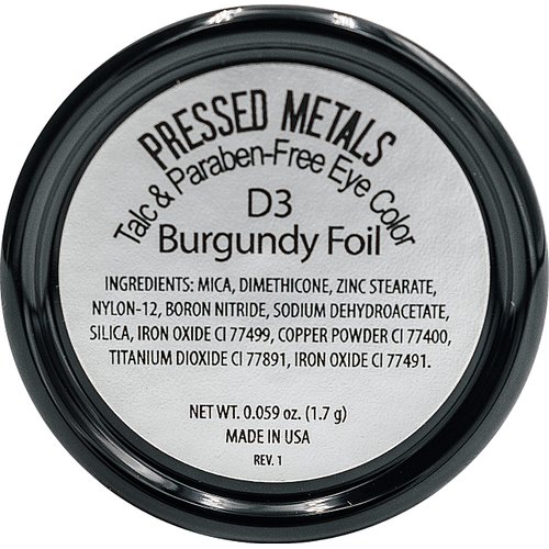 Pure Ziva Burgundy Foil Purple Violet Mauve Shimmering Metallic Pressed Powder Single Vegan Eyeshadow; Talc, Paraben & Cruelty Free