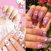 6 Sheets Cute Nail Art Stickers Decals Self Adhesive Nail Art Supplies Kawaii Nail Decals Cute Cat Nail Designs Charms Cartoon Nail Stickers for Women Girls DIY Manicure Decorations