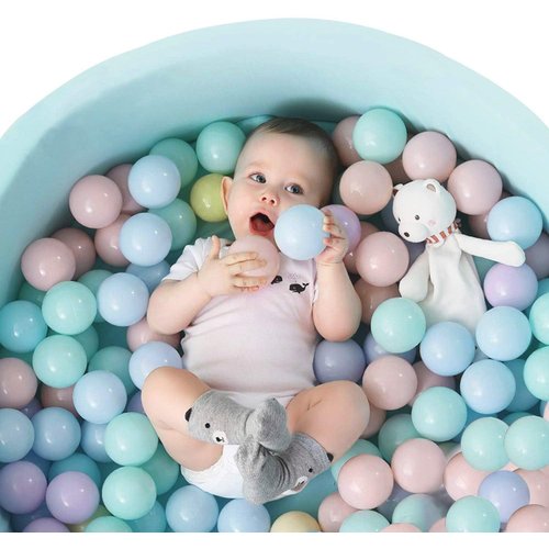 TRENDBOX Ball Pit Balls 100 - Macaron Colors Pit Balls Non-Toxic Free BPA Soft Plastic Balls for Ball Pit Play Tent Baby Playhouse Pool Birthday Party Decoration (A-4 Macaron Colors)
