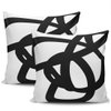 KELEMO Home Set of 2 Pillow Case Black White Abstract Art Modern Throw Pillow Covers Cushion Decorative Pillowcase Square 20 x 20 Inches