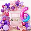KatchOn, Giant Rainbow Number 6 Balloon - 40 Inch | Galaxy Number 6 Balloon | 6 Balloon Number for Birthday Girl | Number Six Birthday Balloon for 6th Birthday Decorations | 6th Birthday Balloons