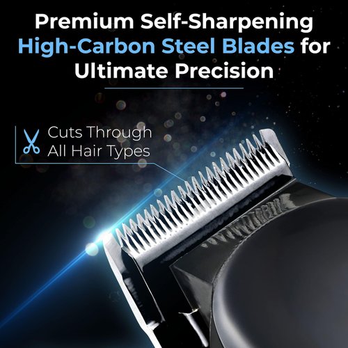 Mueller Ultragroom Professional Hair Clippers for Men with Colored Design, Hair Trimmer for Men, 12 Guide Combs, Trimmer for Hair, Beards, Head, Body, and Face