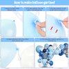Amandir Blue Balloons Arch Garland Kit, 134Pcs Navy Royal Light Blue Balloons Confetti Latex Metallic Balloons for Blue Boys Birthday Baby Shower Wedding Winter Wonderland Party Decorations Supplies