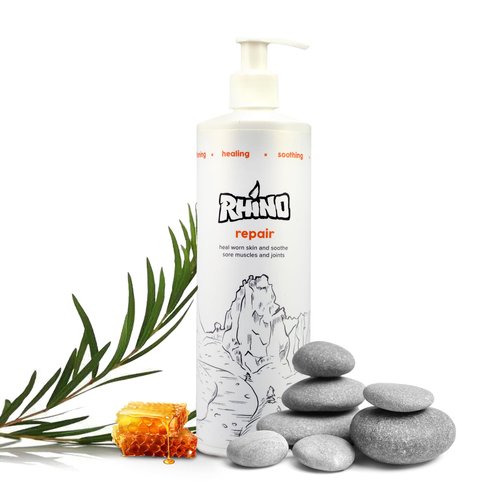 Rhino Skin Solutions Repair Cream - Soothing Relief for Dry, Cracked Skin, Ideal for Climbers, Athletes & MMA | Cooling, Made in Oregon, Fast Healing for Sore Skin, Muscles & Joints (16 fl oz)