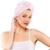 Kitsch Microfiber Hair Towel Wrap - Quick Dry Curly Hair Wraps for Women Wet Hair | Microfiber Towel for Hair | Hair Drying Towel Wrap | Hair Towels for Women | Hair Turban for Wet Hair (Pink)