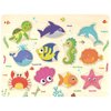 Wooden Peg Puzzle, Sea Creature Chunky Baby Puzzles, Colorful Wood Shape Puzzle Peg Board, Animal Knob Puzzle for Educational Toddlers 18 Months and Up, 11 Pieces