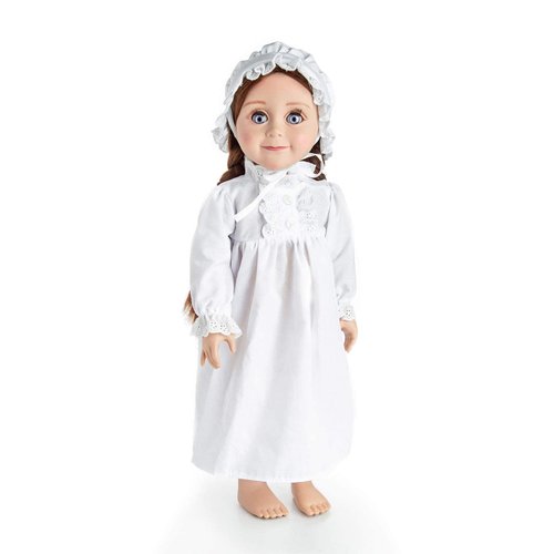 The Queen's Treasures 18 Inch Doll Clothes, Officially Licensed Little House on The Prairie Sleepwear Outfit. Nightgown and Nightcap, Doll NOT Included Compatible for Use with American Girl Dolls