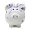 Child to Cherish Ceramic Polka Dot Piggy Bank for Girls, Purple
