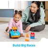 Mega BLOKS First Builders Toddler Building Blocks Toy Set, Ricky Race Car with 6 Pieces and Storage, 1 Figure, Blue, Ages 1+ Years