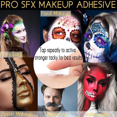 CCbeauty Special Makeup Liquid Spirit Gum Glue and Adhesive Remover Kit for Face, Skin, Body, Stage, Cosplay Makeup Wig Glue for Front Lace Wig Invisible, Strong Hold Hair Glue for Wigs