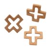 Arakierst 10pcs Organic Wood Cross Pure Natural Animal Shape Beech Wooden Handmade Grasping Pattern DIY Pacifier Chain Pendant