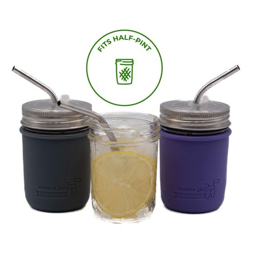 Short Stainless Steel Straws, 6 Inch Bent Thin Metal Straws with Cleaning Brush & Bag, Reusable Drinking Short Metal Straw for Cocktail, Small Cups, Half Pint Mason Jars, Portable Metal Cocktail Straw