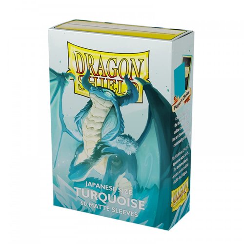 Dragon Shield – Dragon Shield Matte Japanese Turquoise 60 CT Japanese Size Card Sleeves - Yu-Gi-Oh! Card Sleeves Smooth & Tough - Compatible with Yu-Gi-Oh!