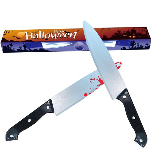 Nlcoek 2024 New Halloween Fake Knife Prop 2pcs Classic Fake Knife Plastic Halloween Prop Knife Fake Butcher Knife Halloween Classic Horror Props