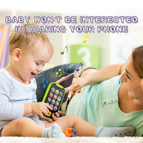 HISTOYE Baby Toy Phone for 1 2 Year Old Boy Girl Fake Phone Toys with Music Baby Cell Phone Toys 6 to 12 Months Light Up Play Phone for Babies Kids Toddlers Educational Learning Toys Gifts