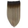Full Shine Wire Hair Extensions Real Human Hair Fishing Line Hair Extensions Secret Extensions Brown Mix With Blonde Balayage Ombre Invisible Wire Hair Extensions Human Hair 14 Inch 70g