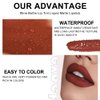 evpct Wine Lip Tint Stain 6 colors Set Long Lasting Waterproof, Mauve Light rosey nude Ruby red Dark red Light pink beige Red brown 6 Wine Bottles Shades Colored Lip Tint Stain Liquid Lipstick Set 04