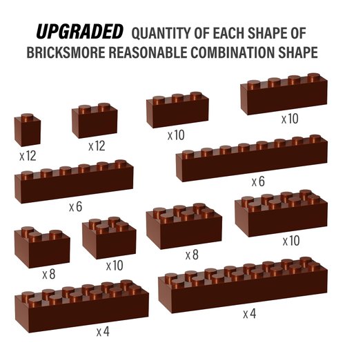 100 Piece Brown Bricks Bulk, 12 Size Brown Classic Building Blocks Bricks, Compatible with Lego Parts and Pieces(Color: Brown)