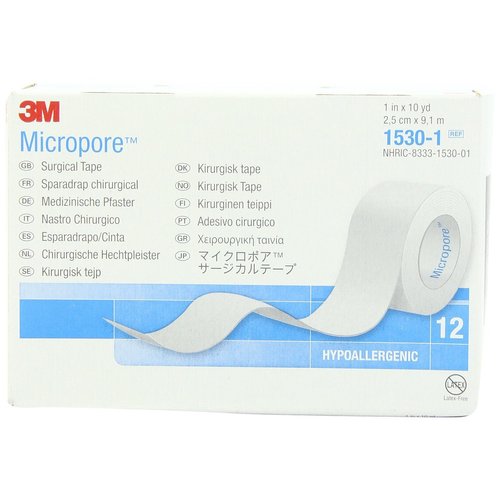 3M Medical & Surgical (n) Micropore Surgical Tape White 1 X 10 Yards Bx/12