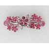 Faship Gorgeous Pink Floral Crystal Hair Barrette Clip