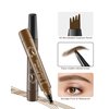 2Pcs Microblading Eyebrow Pen, 2025 Upgraded 3D Waterproof 4-Tip Eyebrow Pencil, Long-Lasting Natural Makeup Fine Stroke Magic Eyebrow Pencil Stay on All Day for Women, Gift for Beginners, Light Brown