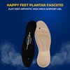 Happy Feet Plantar Fasciitis Flat Feet Orthotic High Arch Support Gel Insert Shoe Insoles for Mens and Womens (L)