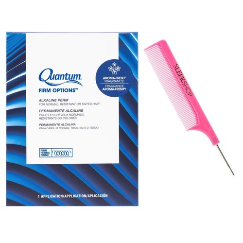 Quady Comb + Z0t0𝐬 Q𝐮𝐚nt𝐮m FIRM OPTIONS (Firm Curl) Alkaline Perm for Normal, Resistant, or Tinted Hair Perm Kit, 2024-2025 Newest Version (w/SIeekshop Pink Comb) (Q𝐮𝐚nt𝐮m - FIRM OPTIONS)